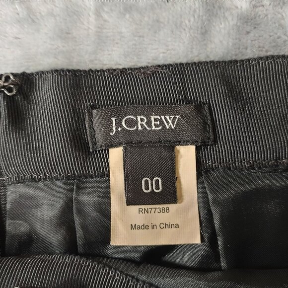 JCrew Womens Black 100% Silk Skirt Size 00 Style 32465 Formal Party Classic Goth - Picture 2 of 10